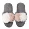 YOOYU BONBON KADIN PONPONLU PELUŞ EV TERLİĞİ GRİ