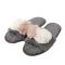 YOOYU BONBON KADIN PONPONLU PELUŞ EV TERLİĞİ GRİ