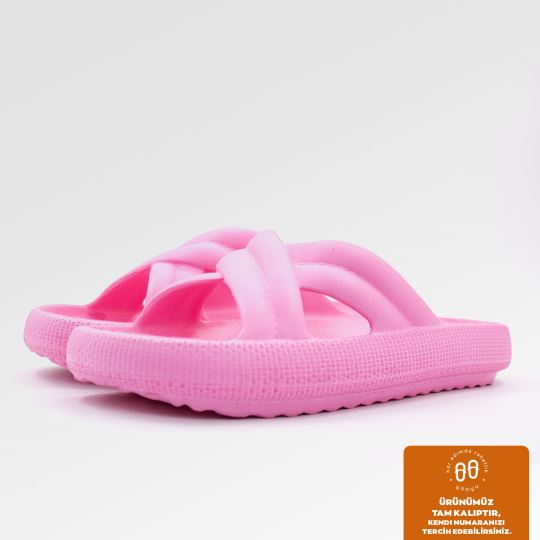 YOOYU VERA KADIN KALIN TABANLI TERLİK PEMBE